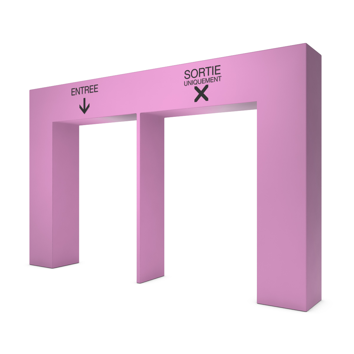Double arch covered with solid-color textile - Sugared pink