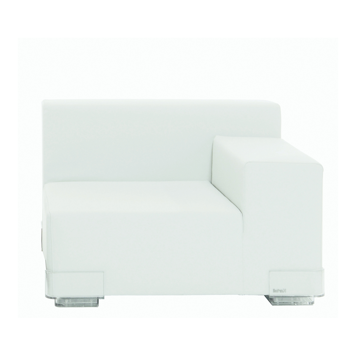 Plastics Low Armless Chair Right Armrest White