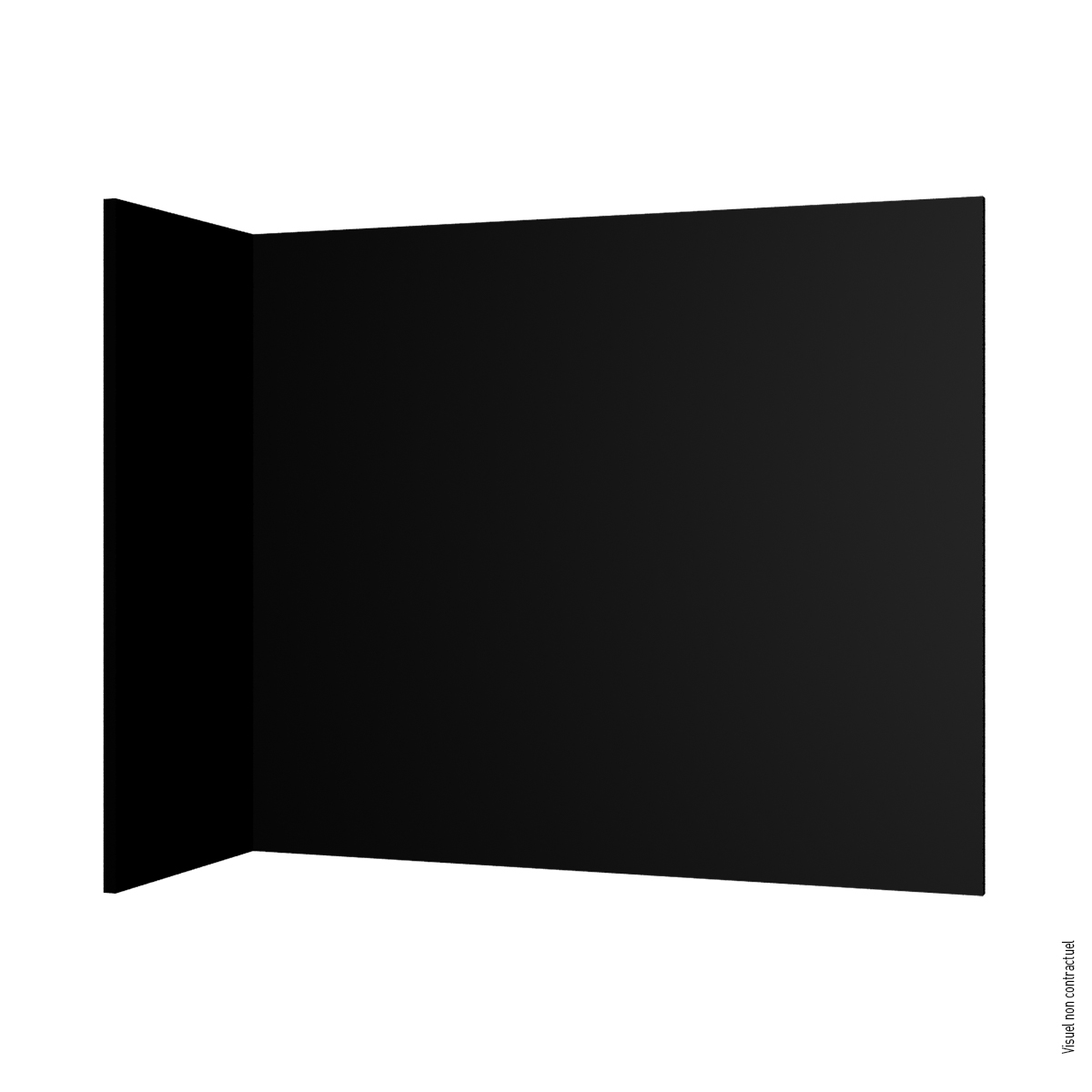 Solid-color textile covered partition H2500 mm (standard height) - Black