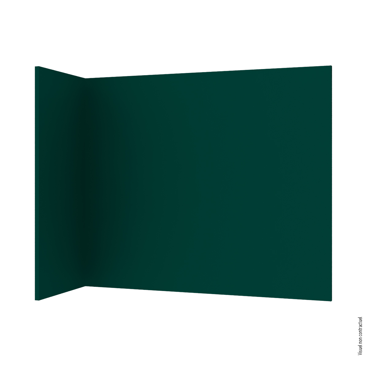 Solid-color textile covered partition H3000 mm - Pine green