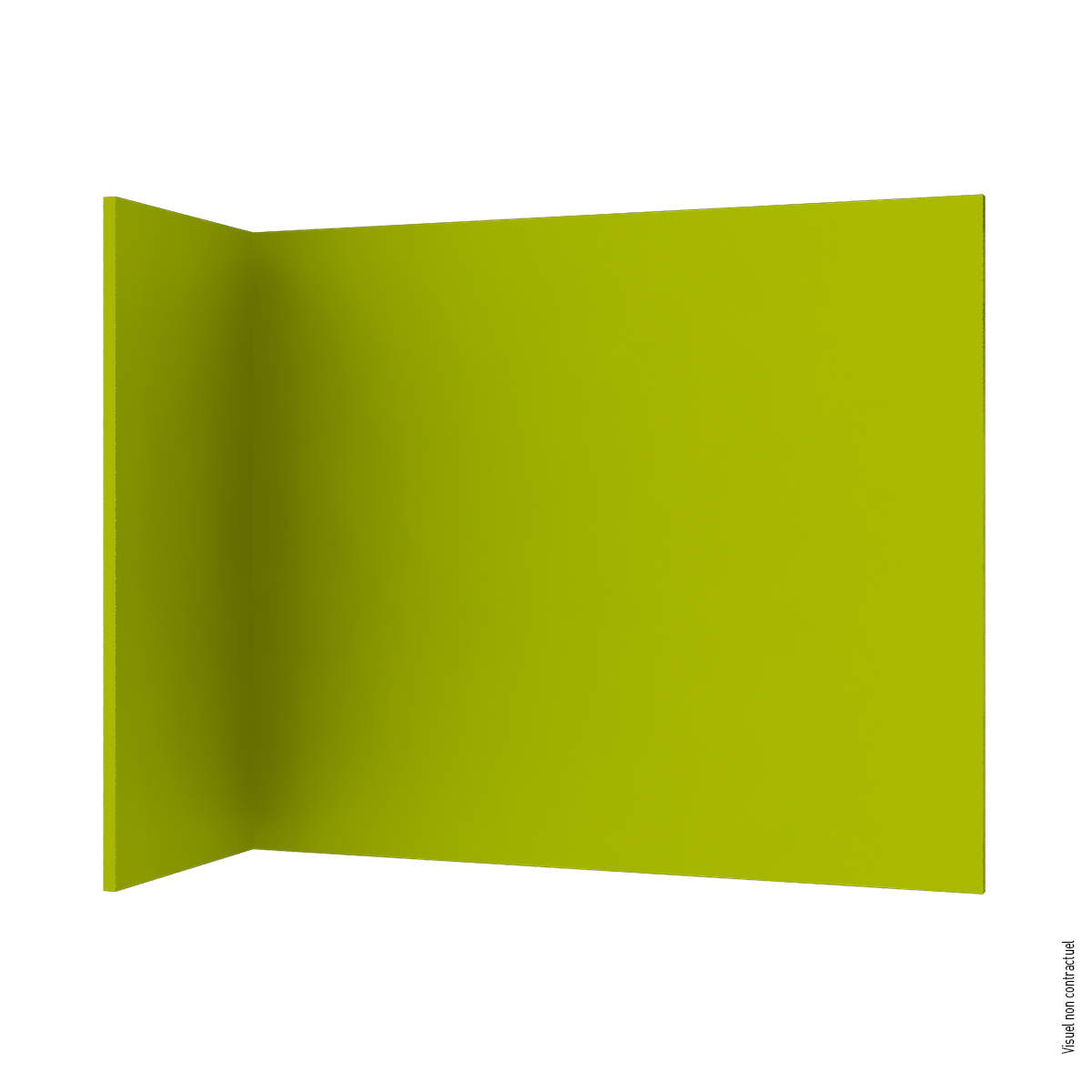 Solid-color textile covered partition H1500 mm - Linden green