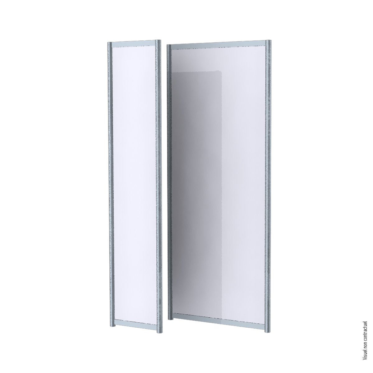 Aluminum frame partition with melamine infill H1000 mm - White
