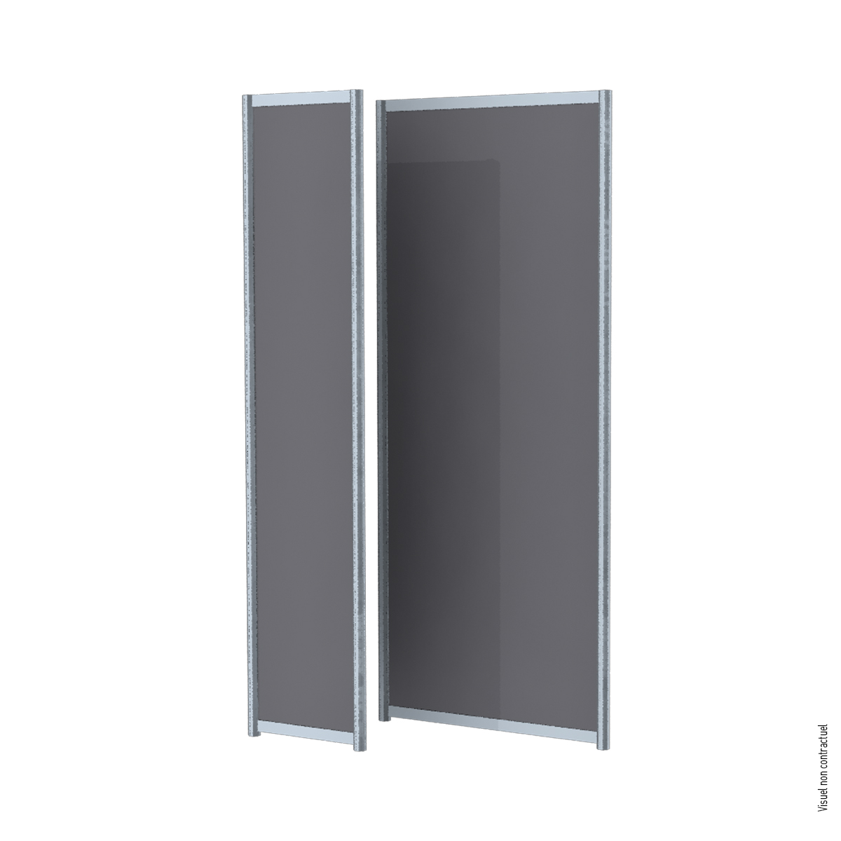 Aluminum frame partition with melamine infill H1500 mm - Macadam