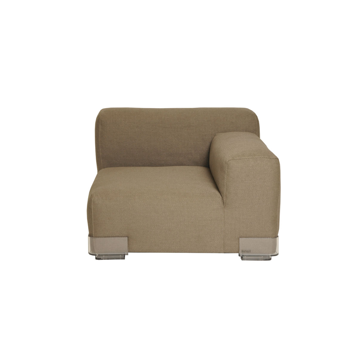 Plastics Low Armless Chair Right Armrest Grey