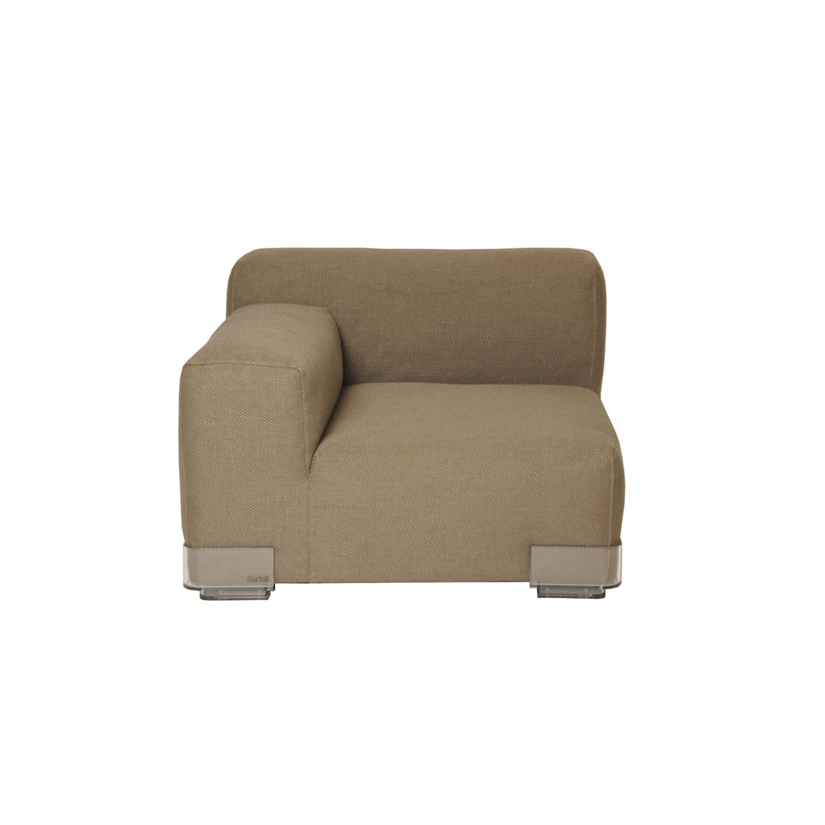 Plastics Low Armless Chair Left Armrest Grey