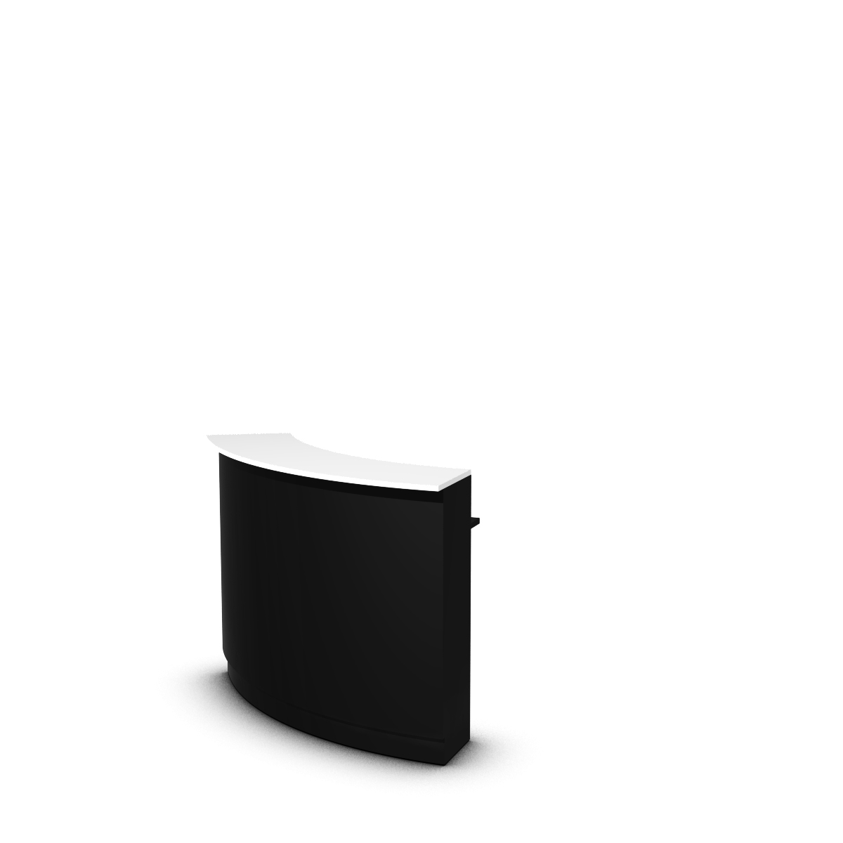 Curved counter covered with solid-color textile - Black