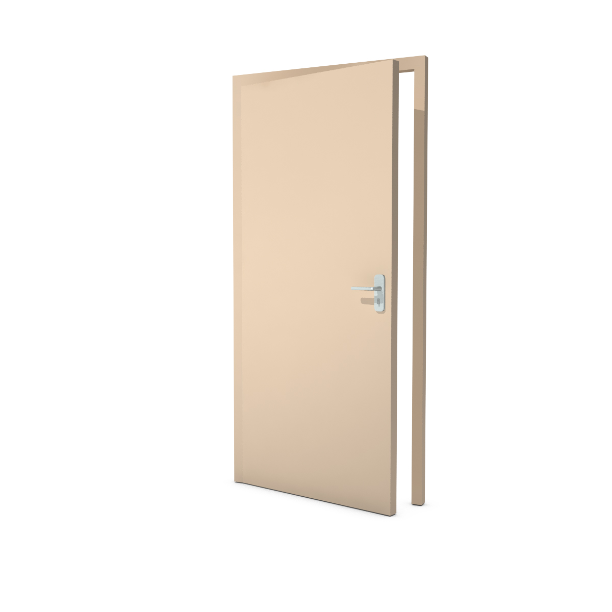 Single door covered in solid-color textile - Ivory