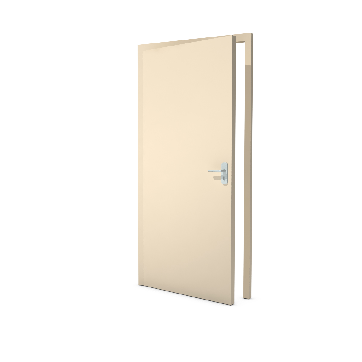 Single door covered in solid-color textile - Wheat yellow
