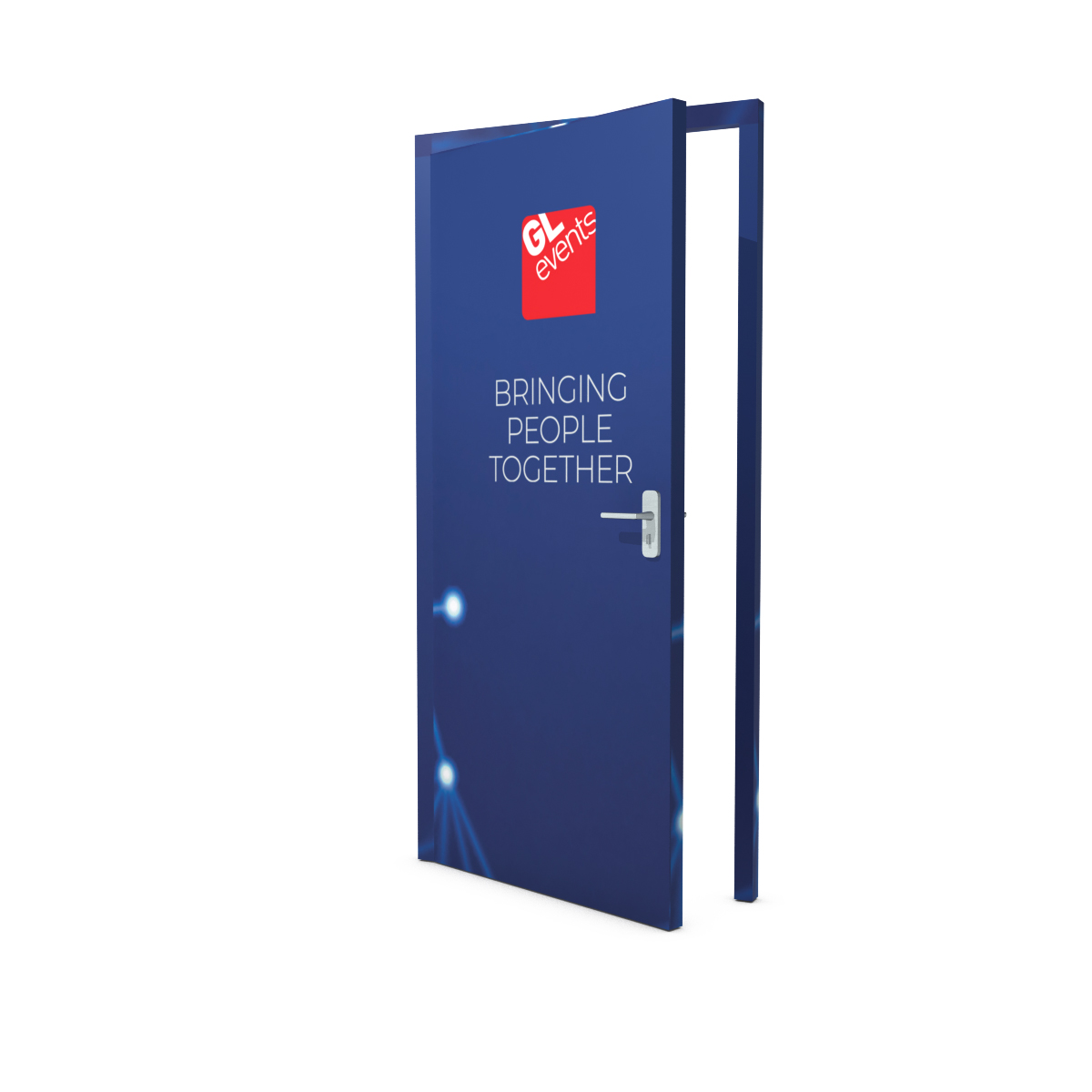 Single door with personalized signage