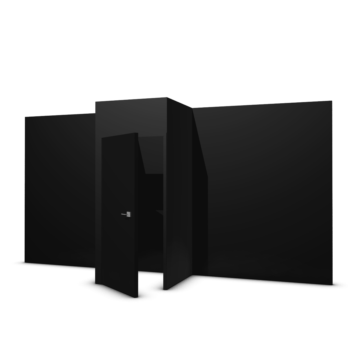 Storage cabinet on the back partition in solid-color textile covered partition - Black