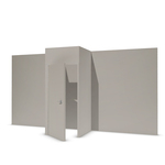 Storage cabinet on the back partition covered with solid-color textile