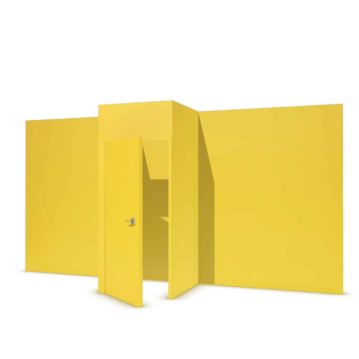 Storage cabinet on the back partition in solid-color textile covered partition - Sunshine