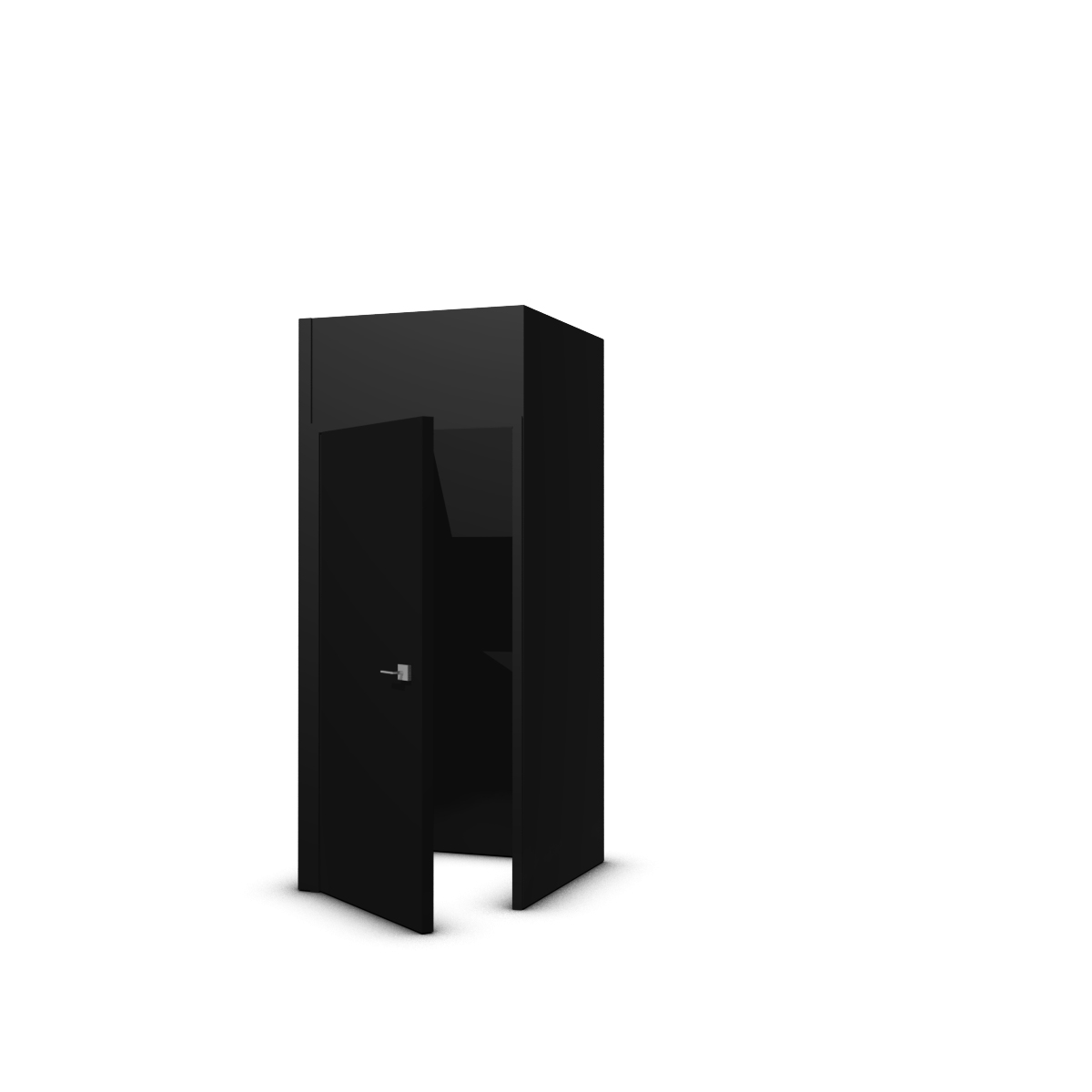 Free-standing storage cabinet in partitioning covered with solid-color textile - Black