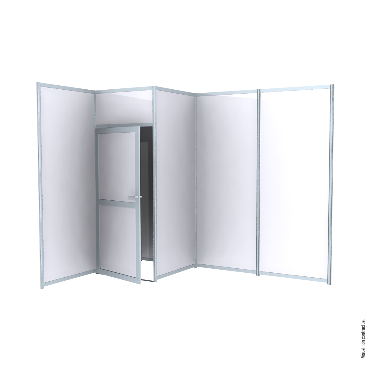 Aluminum frame corner storage cabinet with melamine infill - White