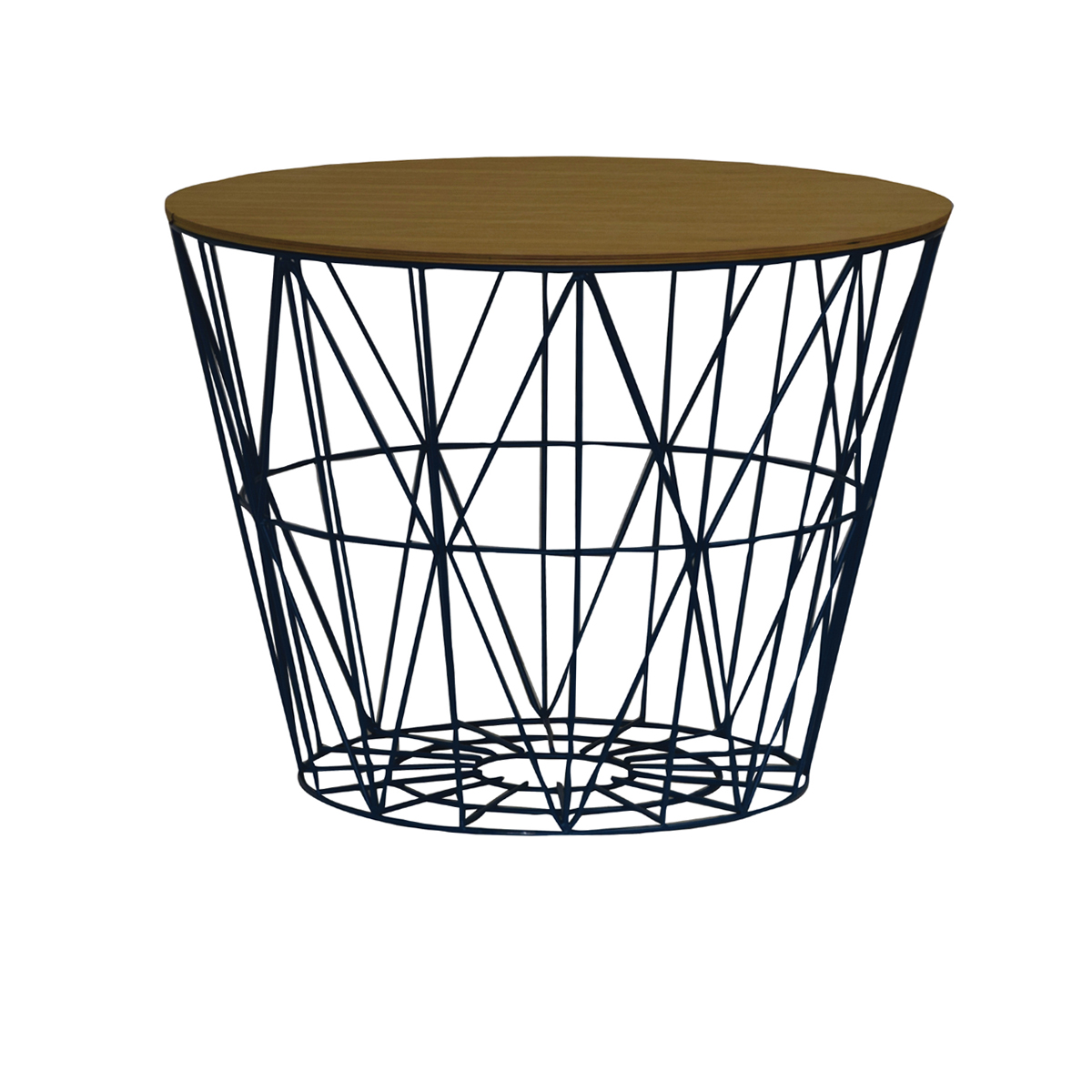 Wire Basket Table Blue
